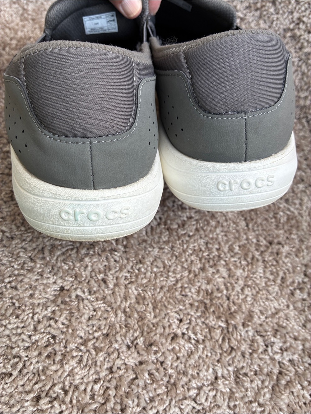 CROCS Men's Reviva Gray Canvas Slip-On Loafers size 11 - Picture 10 of 16